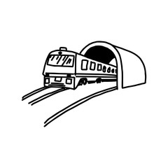 illustration vector hand drawn doodle of subway isolated on white background