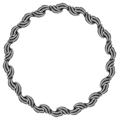 Black and white guilloche round frame.  Vector clip art.