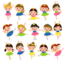 Illustration of Girls Doing Ballet