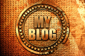 my blog, 3D rendering, grunge metal stamp