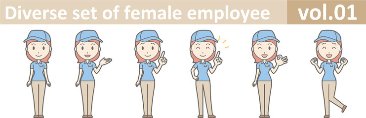 Diverse set of female employee, EPS10 vol.01