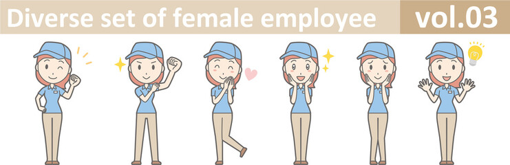 Diverse set of female employee, EPS10 vol.03