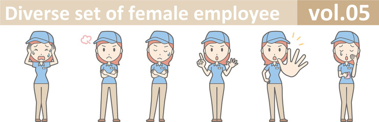 Diverse set of female employee, EPS10 vol.05