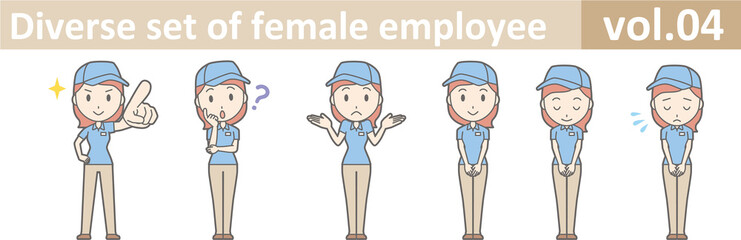 Diverse set of female employee, EPS10 vol.04