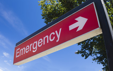 Emergency sign of a hospital - 134286757