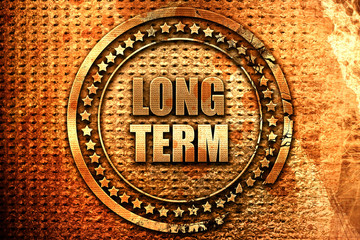 long term, 3D rendering, grunge metal stamp