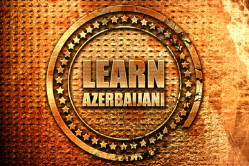 learn azerbaijani, 3D rendering, grunge metal stamp