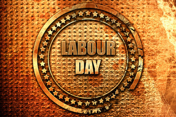 labour day, 3D rendering, grunge metal stamp