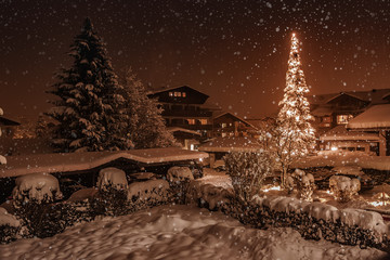 Fototapeta na wymiar Austria, the courtyard decorated by Christmas