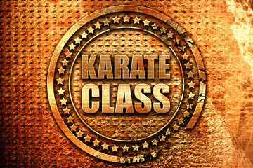 karate class, 3D rendering, grunge metal stamp