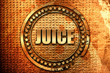 juice, 3D rendering, grunge metal stamp