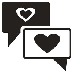 Romantic Speech Bubbles Icon