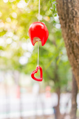 Red Heart on nature background