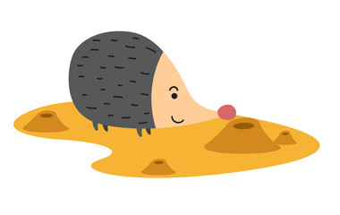 illustration of isolated porcupine on white background