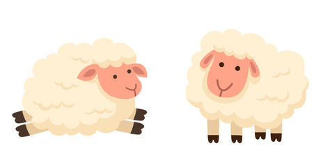 Fototapeta premium illustration of isolated sheep on white background