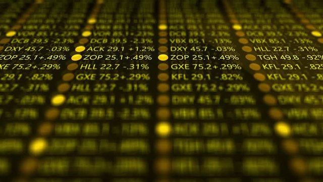 Generic Futuristic Stock Market Ticker in Wall Street Environment