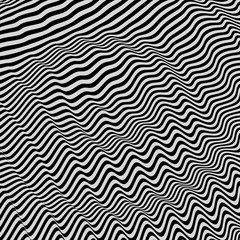 Black and White Background. Pattern With Optical Illusion. 