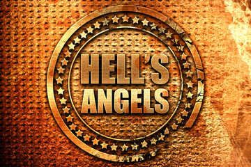 hell's angels, 3D rendering, grunge metal stamp