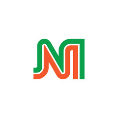 Initial Letter NI Linked Design Logo