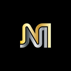 Initial Letter NI Linked Design Logo
