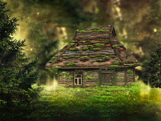 magical old house in the fairy forest
