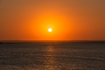 Sunset on the sea at La Perouse Sydney Australia.