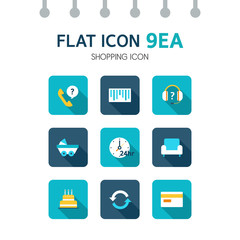 shopping Flat icon set