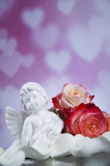 Love, Angels, Valentine's day concept, heart background