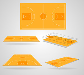 isometric basketball field vector. basketball field flat design.