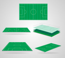 Fototapeta premium isometric soccer field vector. football field flat design.