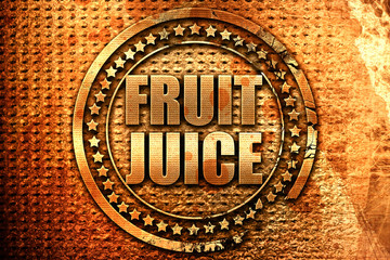 fruit juice, 3D rendering, grunge metal stamp