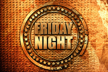 friday night, 3D rendering, grunge metal stamp