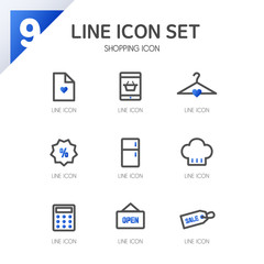 shopping Line icon set