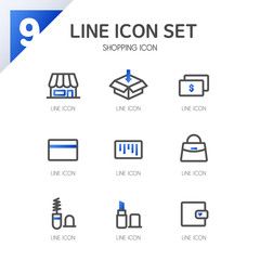shopping Line icon set