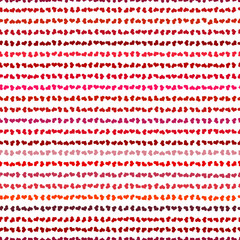 Seamless pattern with red hearts. Swirling red hearts on a white background. Vector valentine illustration.
