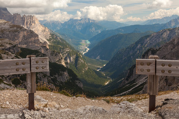 The view of the valley, Dolomites, Italy