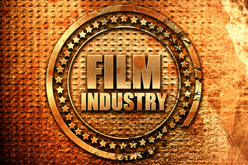 film industry, 3D rendering, grunge metal stamp