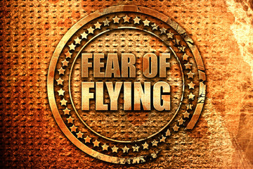 fear of flying, 3D rendering, grunge metal stamp
