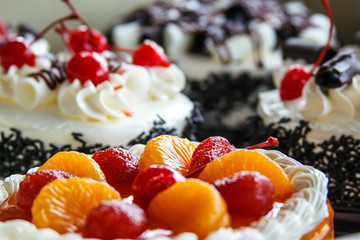 Different cakes background