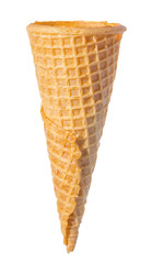 blank of ice cream cone, waffle cup is isolated on white backgro