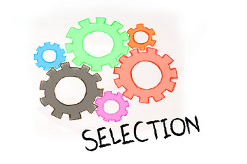 Fototapeta premium Gears and RECRUITMENT mechanism