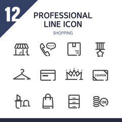 Shopping line Icon set