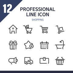 Shopping line Icon set