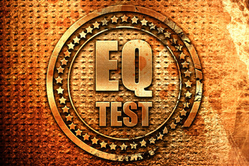 eq test, 3D rendering, grunge metal stamp