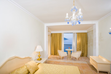 A luxurious hotel room