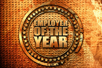 employer of the year, 3D rendering, grunge metal stamp