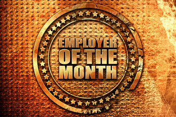 employer of the month, 3D rendering, grunge metal stamp
