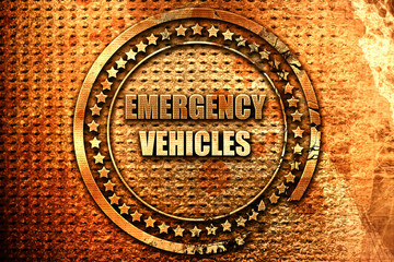 Emergency services sign, 3D rendering, grunge metal stamp