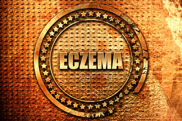 eczema, 3D rendering, grunge metal stamp
