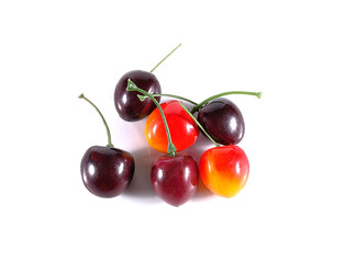 Acerola cherry fruit on wood background